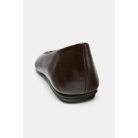 ZARA LIMITED EDITION LEATHER BALLET FLATS - Picture 6 of 6